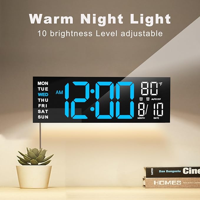 JALL 16" Large Digital Wall Mount Clock, Count Down Timer, Big LED, RGB Color - Image 9