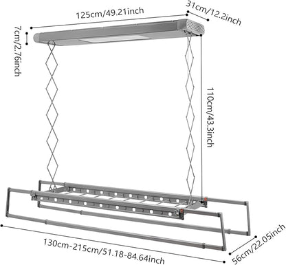 banborba Electric Retractable Airing Rack, Ceiling Mounted Clothes Drying Rack - Image 4
