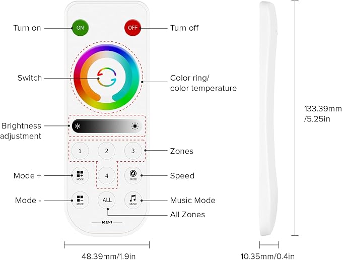 BTF-LIGHTING SP630E Bluetooth Controllers 4 Zones 2.4GHz RF RB4 Remote Kit - Image 8