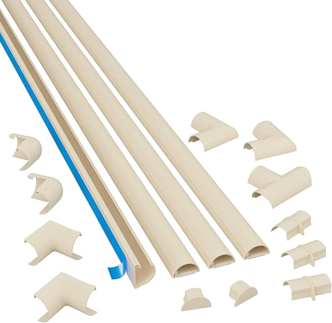 D-Line 13.12ft Cord Hider Kit, Patented Cable Cover, Hide Wires on Wall by D-LineUSAinc