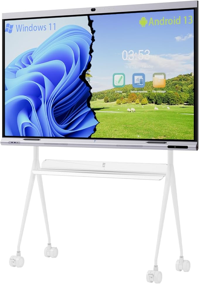 Tiburn INSPUR 65" Ultra 4K UHD Smart Board | Android 13 & Windows 11 Pro Dual OS by TIBURN