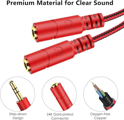 MillSO Headphone Splitter, 3.5 mm Audio Splitter TRS Male to 2 Female Stereo Y - Image 4