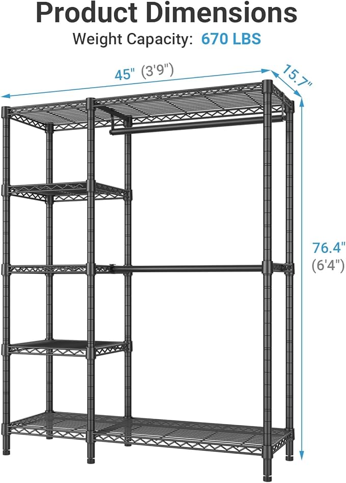 VIPEK V7C Garment Racks with Cover Portable Closets - Image 6