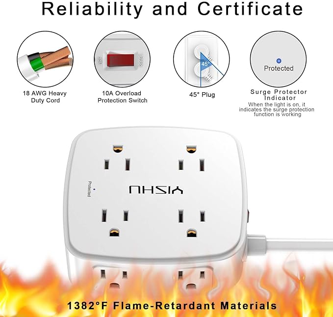 6 Ft Surge Protector Power Strip - Image 6