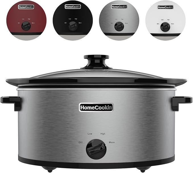 HOMECOOKIN 6 Quart Slow Cooker Oval Manual Pot Food Warmer - Image 7