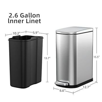 KUK Slim Bathroom Trash Can - Image 6