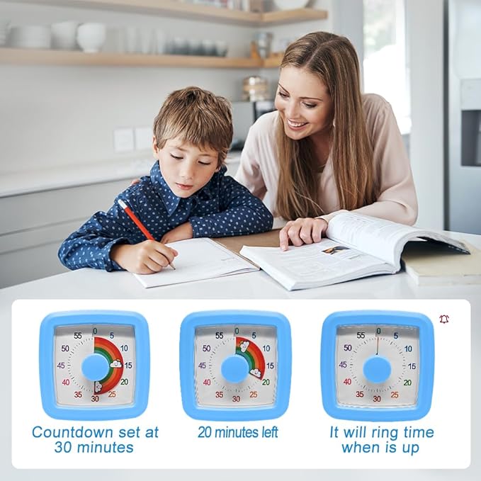 MEPHILIMIA Visual Timer for Kids & Adults, 60 Minute Rainbow Countdown Timer - Image 3