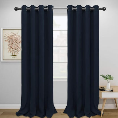 Easy-Going Blackout Curtains for Bedroom, Solid Thermal Insulated Grommet and by Easy-Going