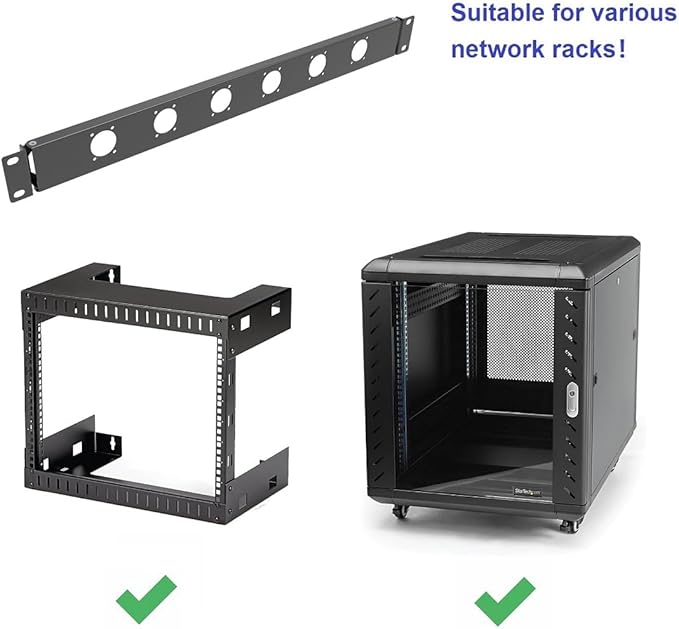 QiaoYoubang 1U Hinged Rack Panel 6D XLR HDMI Audio Rack Mount Panel - Image 5