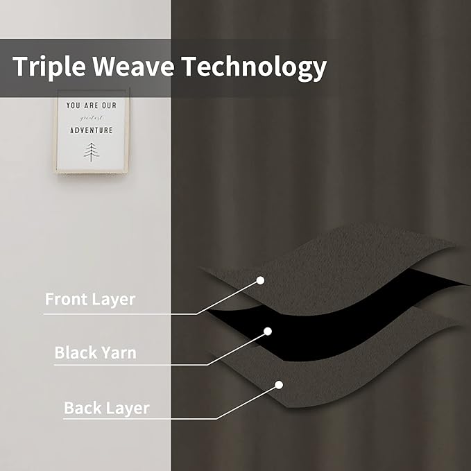 Easy-Going Blackout Curtains for Bedroom, Solid Thermal Insulated Grommet and - Image 3