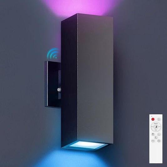 KIZON Smart Outdoor Wall Lights Rgbcw Color Changing, Modern Dusk to Dawn by KIZON