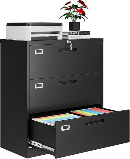3 Drawer File Cabinets for Home Office, Office Storage Caninets Steel Cabnet by AFAIF