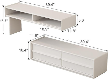 YQJJGL Solid Wood TV Stand for TVs up to 65 Inch， Walnut TV Stand - Image 2