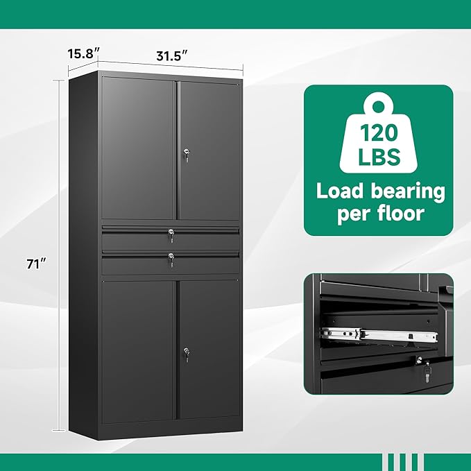 Letaya Metal Garage Storage Cabinet - Image 3