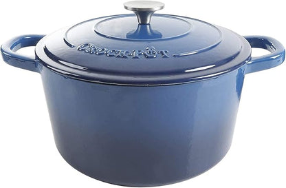 Crock-Pot Artisan 7-Quart Round Enameled Cast Iron Dutch Oven – Sapphire Blue by Crock-PotBrand