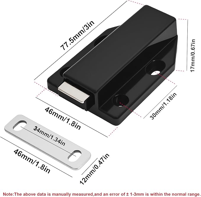 2 Pack Magnetic Push Latch, Heavy Duty Magnetic Touch Latch, - Image 2