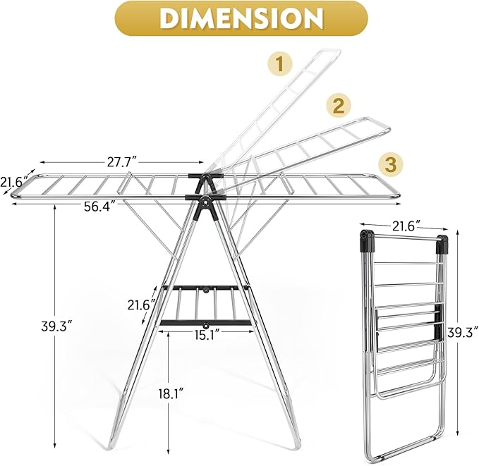 APEXCHASER Clothes Drying Rack, Drying Rack Clothing - Image 2