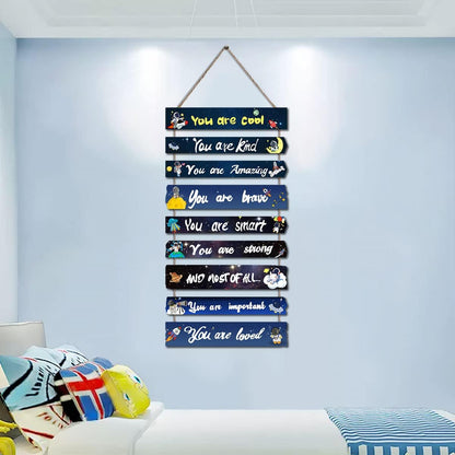 JEVUVU Outer Space Room Decor for Teen Boys Aesthetic, Cool Bedroom Wall Decor for Baby Boy, Navy Blue Kids Wall Art Signs, Fun Stuff Black Decorations for Nursery Bed Room Dorm Classroom Bathroom