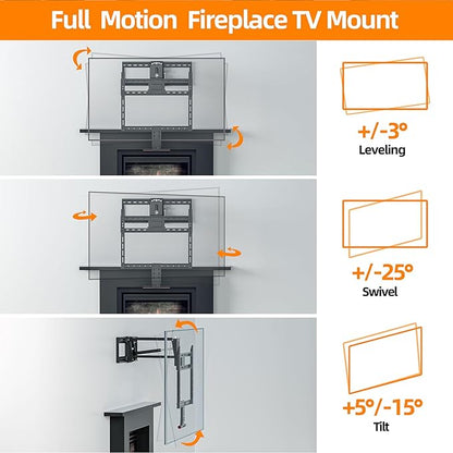 Pull Down TV Mount for Fireplace, Height Adjustable for Most 43-80 Inch TVs - Image 4
