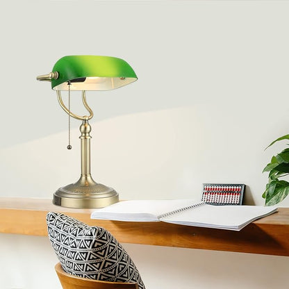 Newrays Green Glass Bankers Desk Lamp - Image 3