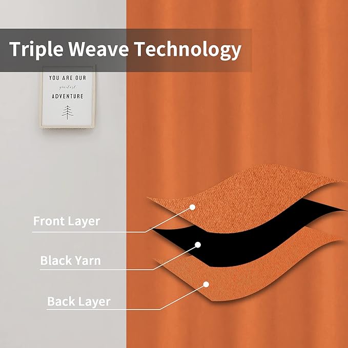 Easy-Going Blackout Curtains for Bedroom, Solid Thermal Insulated Grommet and - Image 3