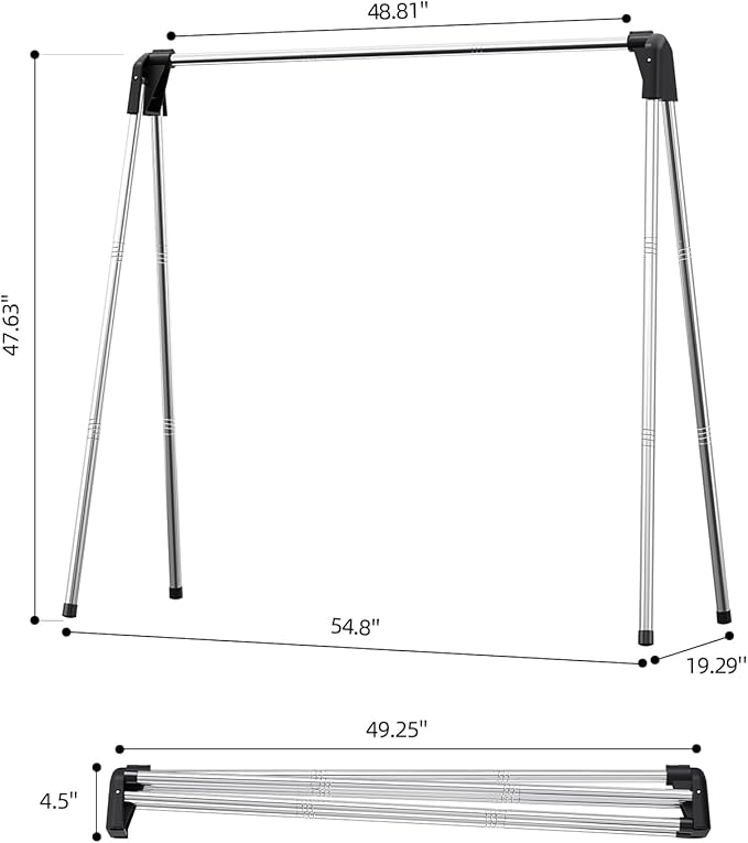 APEXCHASER Clothes Drying Rack Foldable, Stainless Steel Laundry Drying Rack - Image 2