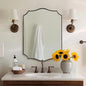 ANDY STAR Brushed Bronze Bathroom Mirror, 22x30 Inch Vanity Mirror, Scalloped by ANDYSTAR