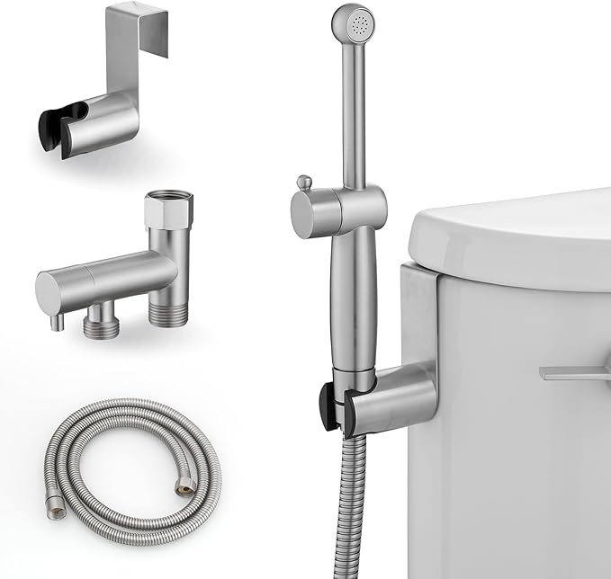 Brushed Nickel Handheld Bidet Sprayer Attachment by Greenspring