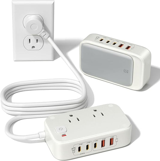 KWRNVO Power Strip with USB Ports 175W GaN 7-in-1 USB C Charging Station Type C by Unknown