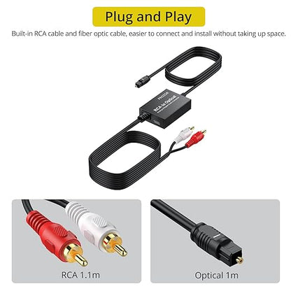 PROZOR Analog to Digital Audio Converter, RCA to Optical Audio Converter - Image 3