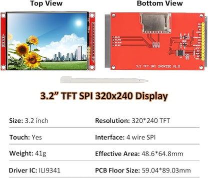 Hosyond 3.2 Inches TFT LCD Touch Screen Shield Display Module 320x240 SPI - Image 2