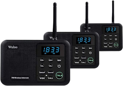 Wuloo Intercoms Wireless for Home 1 Mile Range 22 Channel 100 Digital Code by Wuloo