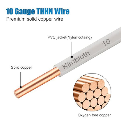 THHN Wire 10 Gauge 150 FT OFC Electrical Wire, 10 AWG Solid Copper Wire Rated - Image 2