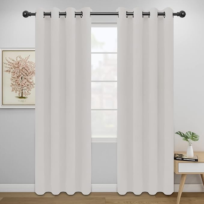 Easy-Going Blackout Curtains for Bedroom, Solid Thermal Insulated Grommet and by Easy-Going