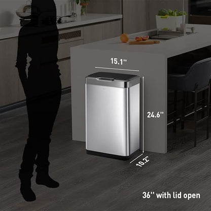 EKO Mirage-T 50 Liter / 13.2 Gallon Touchless Rectangular Motion Sensor Trash - Image 6