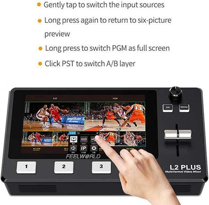 Feelworld L2 Plus 5.5" LCD Multi-Camera Video Mixer Switcher - Image 4