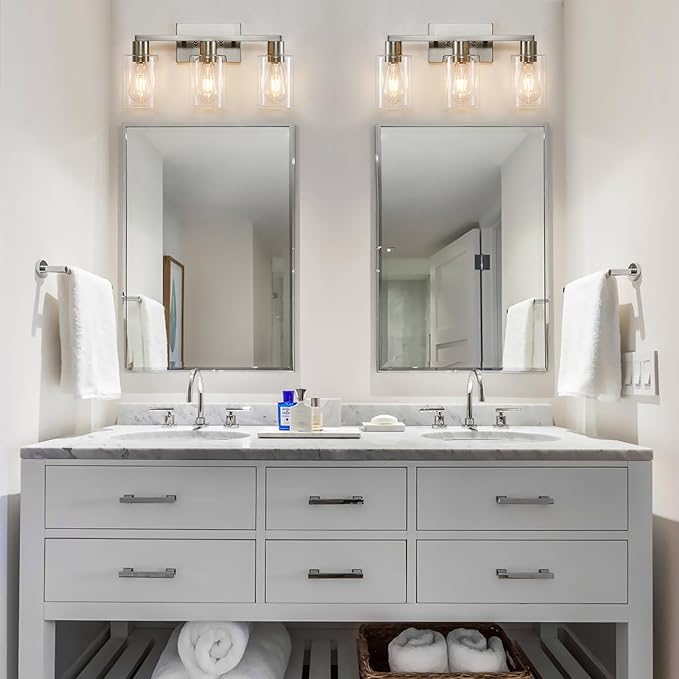 SOPEAS 3-Light Vanity Lights, Brushed Nickel Vanity Light, - Image 6