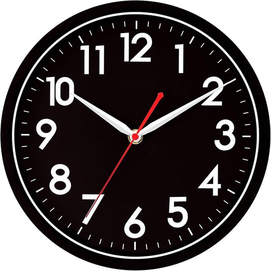 AKCISOT Wall ClockModern Black Silent Non Ticking Wall Clocks Battery Operated by Akcisot