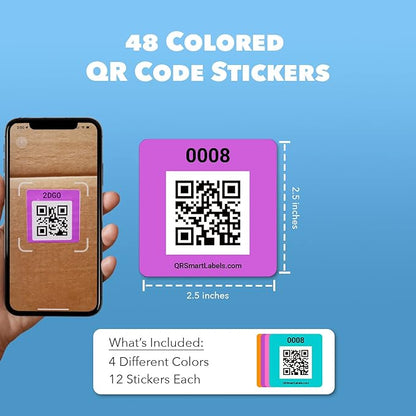Smart Labels QR Code Stickers Pack of 48 Made in USA - Image 6
