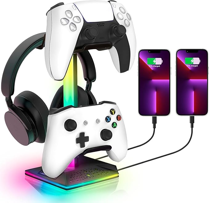 CybJoy RGB Headset Stand, Gaming Controller Stand by CybJoy