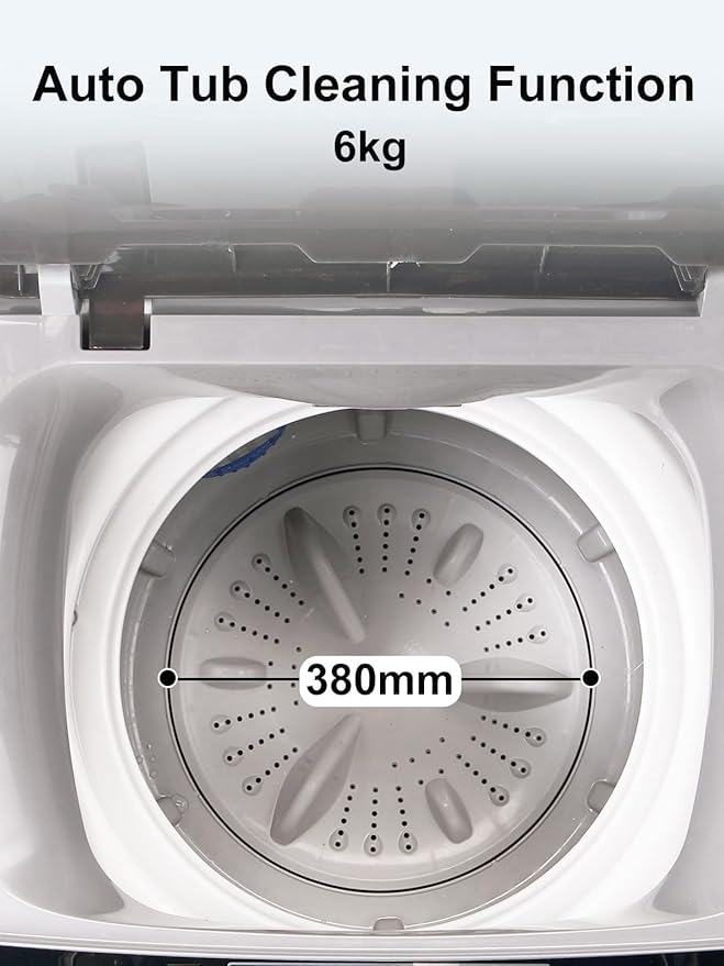 17.7 lbs Small Compact Portable Full-Automatic Washing Machine 10 Wash Program - Image 5