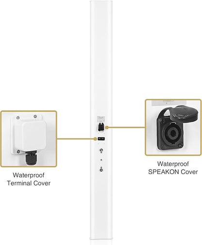 Sound Town Weatherproof Compact Aluminum Line Array Column Speaker - Image 4