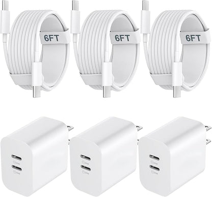Phone 17 16/15 Pro Max Charger Fast Charging, 20W Dual Port USB C Fast Wall by Auorld