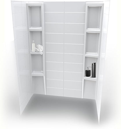 White Acrylic Shower Wall Surround 36"x 60"x 80" by NoahWilliamHome