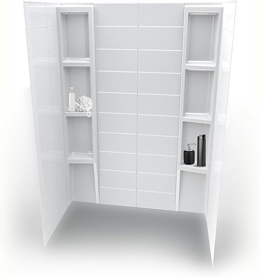 White Acrylic Shower Wall Surround 36"x 60"x 80" by NoahWilliamHome