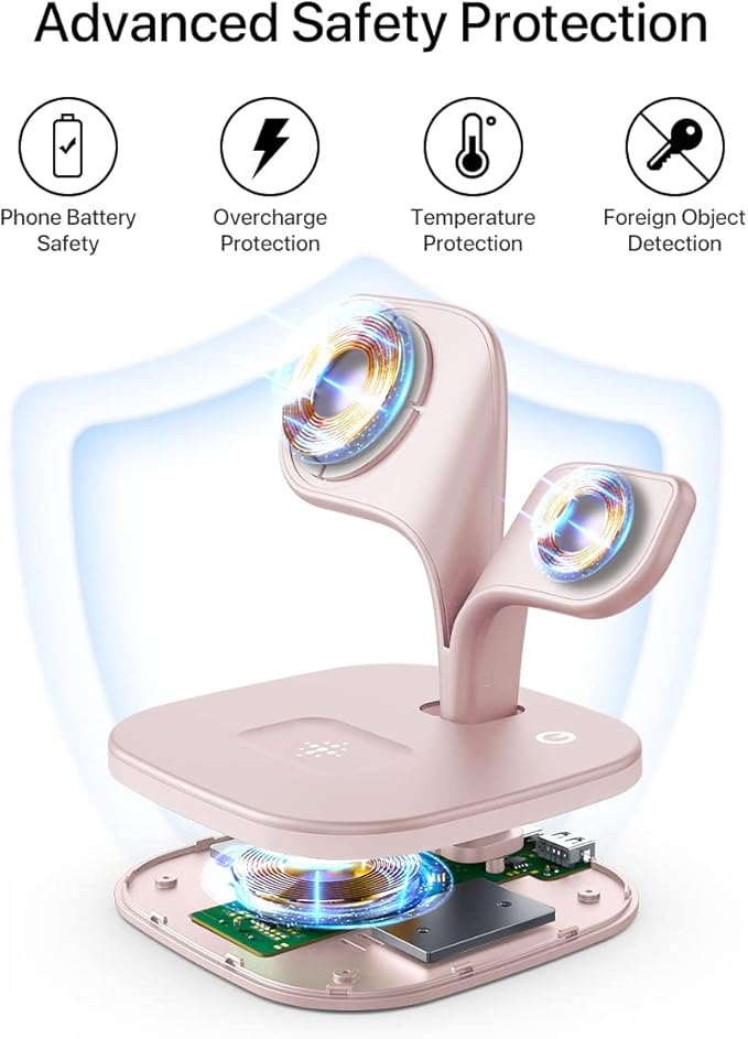 EXW Magnetic Charging Station, 5 in 1 Faster Mag-Safe Wireless Charger Stand - Image 5
