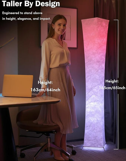 LEONC RGB+CCT Floor Lamp with Remote, 1800lm LED Tuya Smart 9W×2 Bulbs - Image 9
