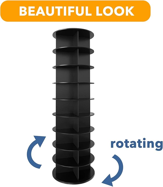 SpaceAid 9 Tier Rotating Shoe Rack Tower, Spinning Shoe Display Lazy Susan - Image 7