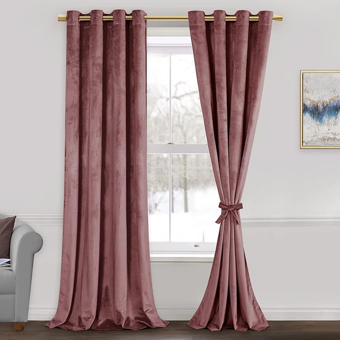 JIUZHEN Super Soft Velvet Curtains 120 inch, Thermal Insualted Smooth by JIUZHEN