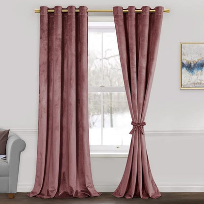 JIUZHEN Super Soft Velvet Curtains 120 inch, Thermal Insualted Smooth by JIUZHEN